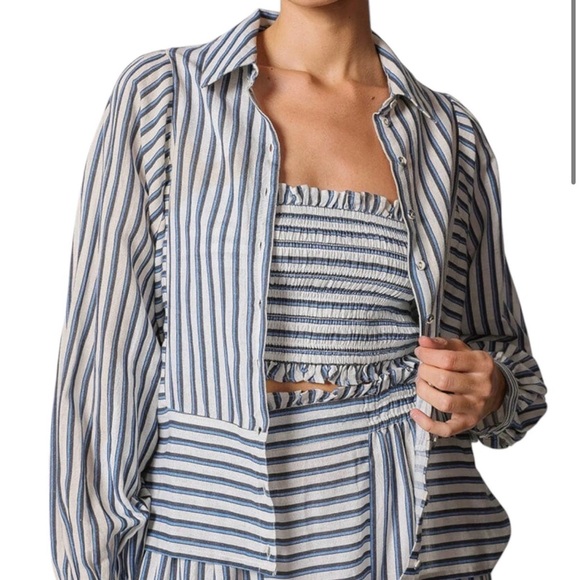 SOLD OUT $158 NWT Cleobella Striped Blouse - Picture 3 of 5